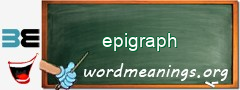 WordMeaning blackboard for epigraph